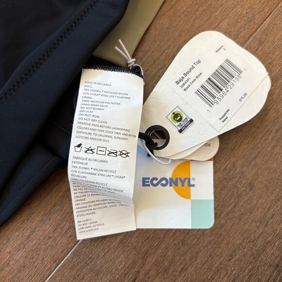 Prana Women's Baja Bound Swim Top Black Color Block size Small NWT - Picture 4 of 4